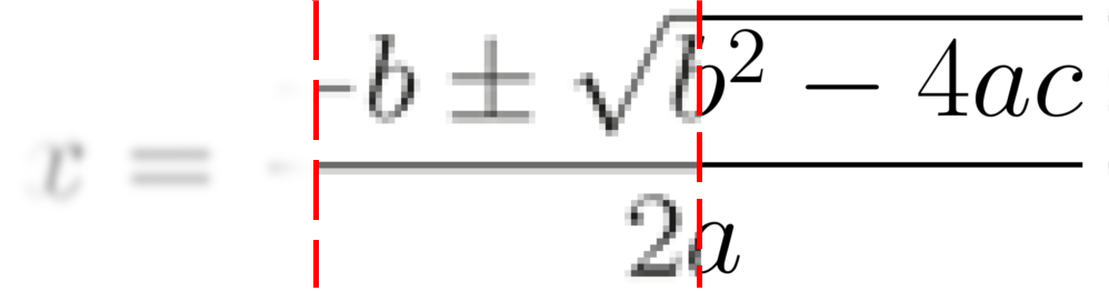 Partially blurred equation